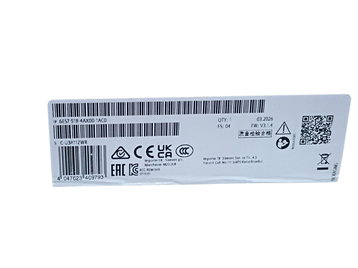 Siemens 6ES7518-4AX00-1AC0 CPU SIMATIC S7-1500